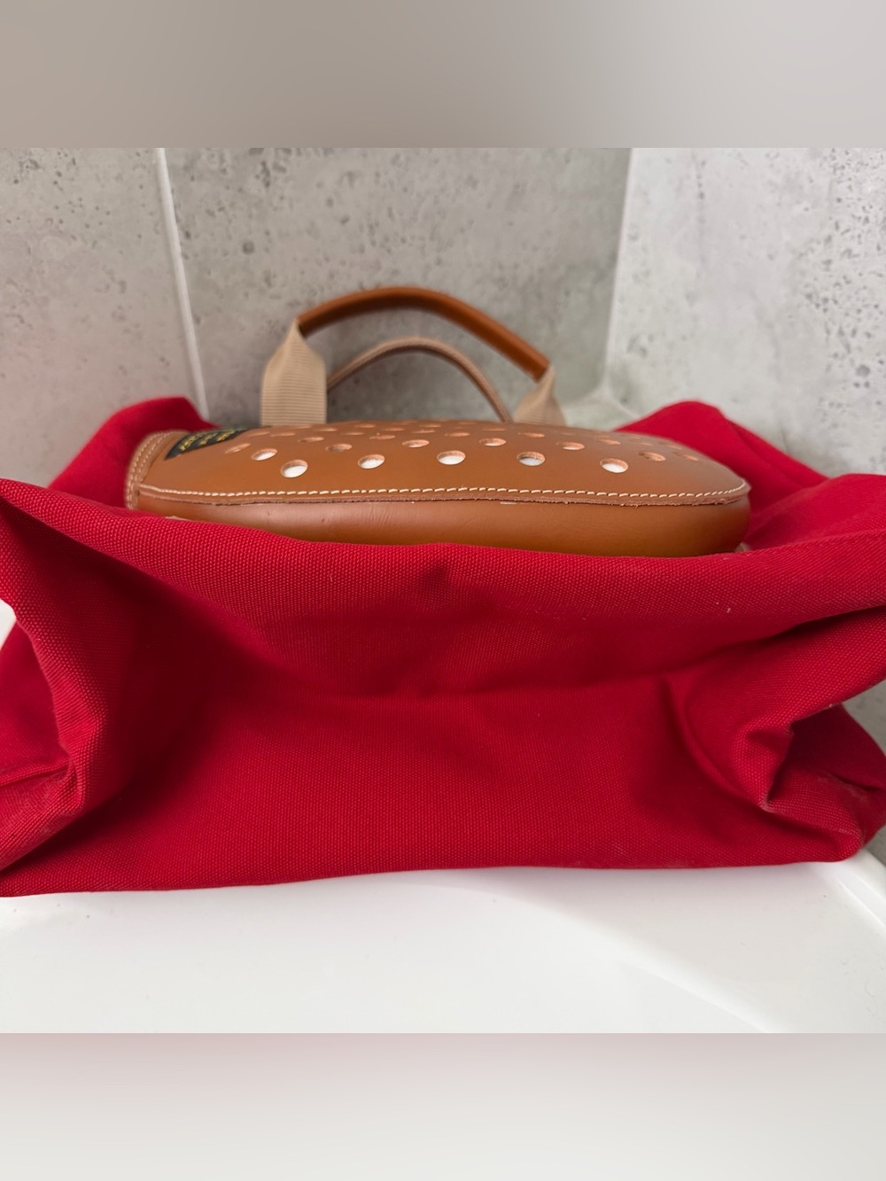 Dooney & Bourke Red Canvas Pickleball Duffel - Picture 15 of 16